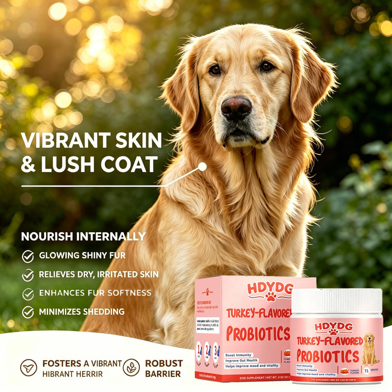 Turkey Tail Mushroom Powder for Dogs – Probiotics Supplement for Gut & Skin Health – Supports Immune System & Reduces Bumps – 100 Servings Dog Vitamins 1