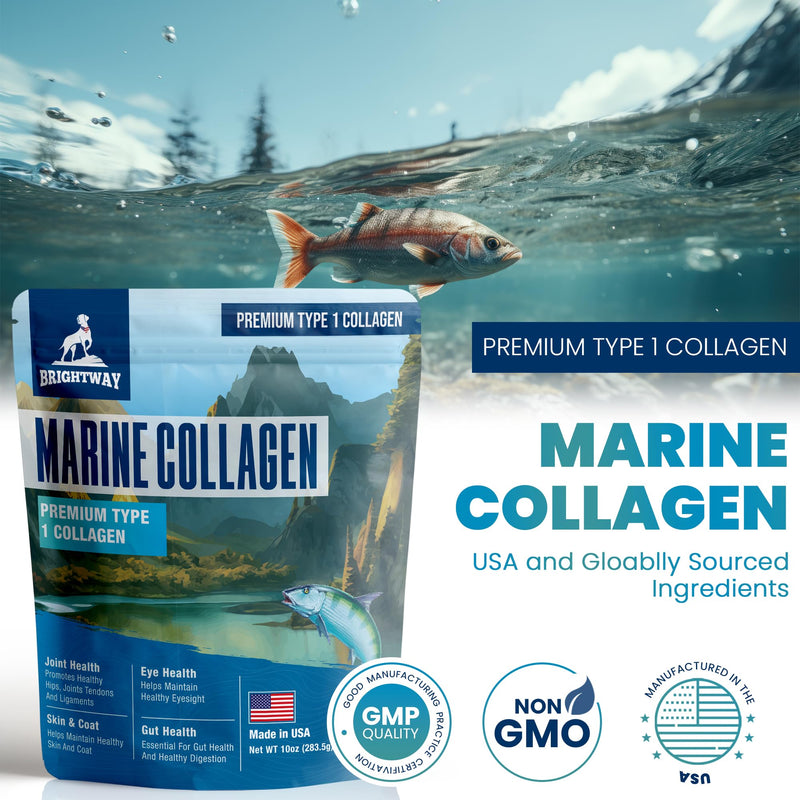 Wild Caught Marine Pet Collagen for Dogs, Peptide for Dogs - Improves Gut, Skin & Coat Health, Allergies, Pet Mobility Hip & Joint Supplement Health
