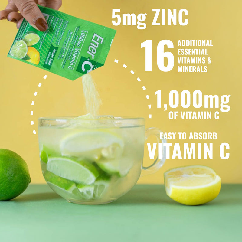 Ener-C Multivitamin Drink Mix - Vitamin Packets for Water, Electrolytes Powder Packets, Vitamin Drink Mix, Hydration Liquid Mix, Immune Booster for Adults, Healthy Energy - Lemon Lime, 30 Count | Vitamin Packets for Water, Vitamin Drink Mix, Hydration ...
