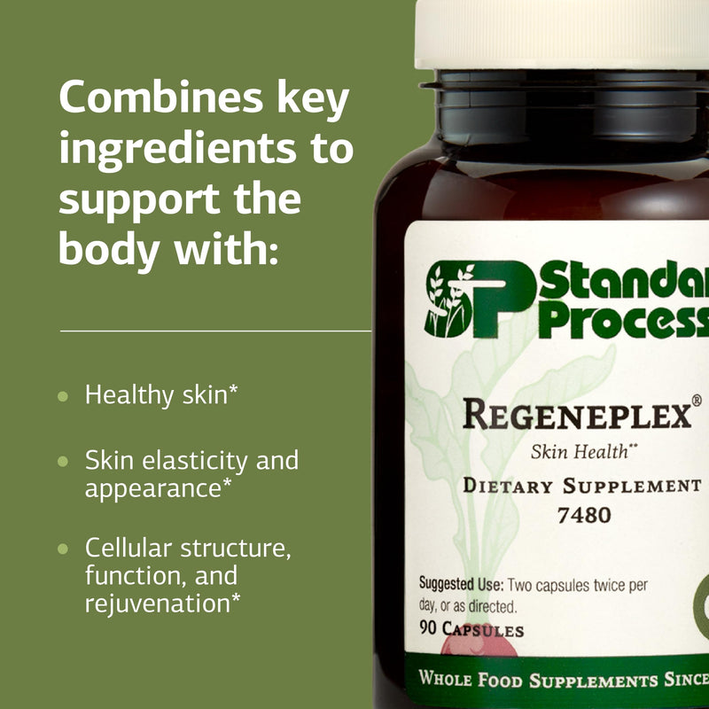 Standard Process Regeneplex - Skin Health Supplement with Vitamin C & Zinc - Supports Cellular Function - Gluten-Free - 90 Capsules (45 Servings)