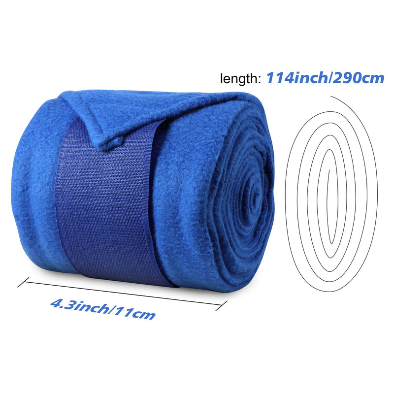 Asooll Horse Wraps,Horse Polo Wraps with Tape,4 PCS Soft Fleece Equestrian Leg Wraps,Horse Hoof Guard,Thickened Polar Fleece Bandage Protects Ligaments for Livestock Cow Horse,Blue - BeesActive Australia
