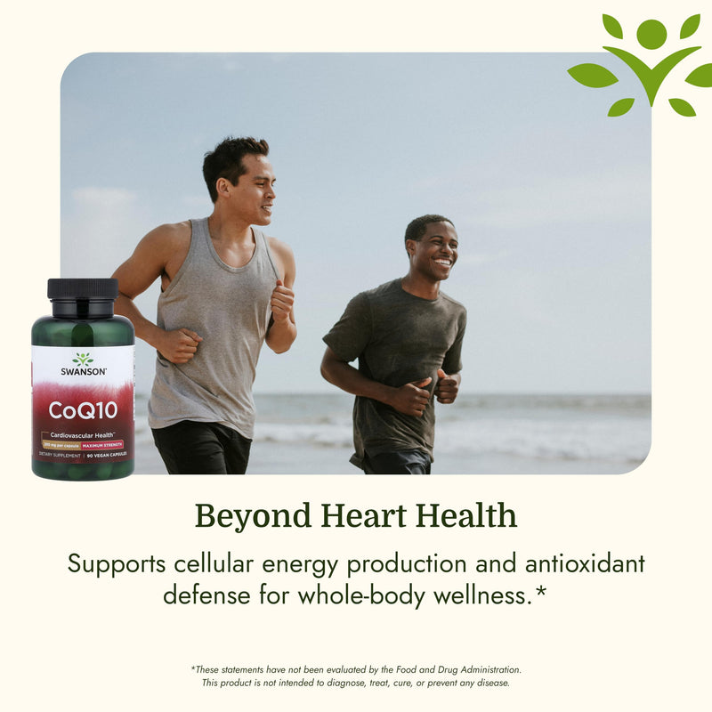 Swanson CoQ10 Cardiovascular & Cellular Energy, 200 mg, 90 Vegan Capsules | For Heart-Health-Conscious Adults Seeking Antioxidant Support, Enhances Cellular Energy and Physical Performance, Non-GMO 90 Count (Pack of 1)