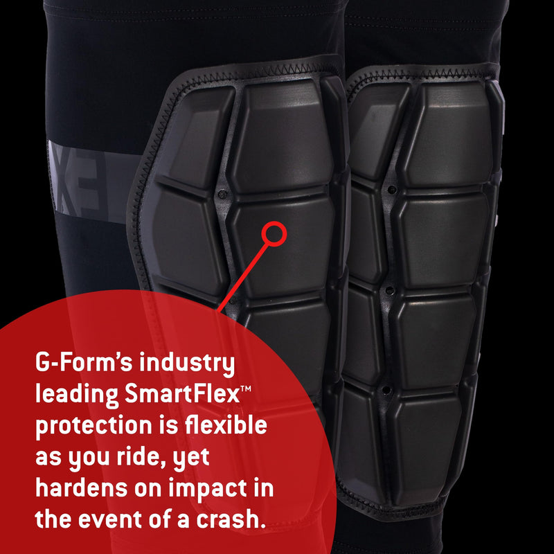 G-Form Pro-X3 Shin Guards - Breathable Padded Shin Guard Sleeve - Flexible Shin Guards for Mountain Biking & Riding - Comfortable Protective Gear for Athletes Small/Medium Triple Matte Black - BeesActive Australia