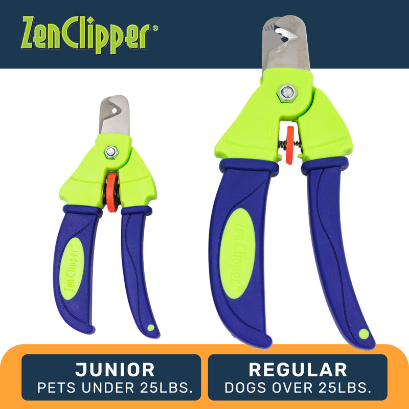 Zen Clipper Precise Safer Pet Nail Trimmer - Fully Adjustable Pet Nail Clipper for Dogs and Cats - Clips only The Amount of Nail You Chose Quick, Clean and Quiet Cut - Patented (Junior) Junior