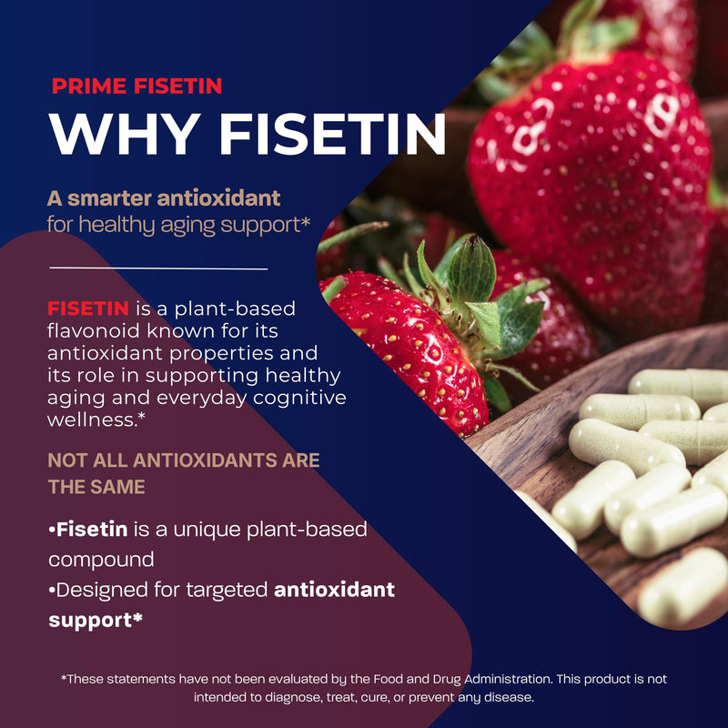 BONE SCIENCE Prime Fisetin 98% Flavonoid Complex, BioPerine, 60 Capsules | With chamomile extract, trans-pterostilbene and phosphatidylcholine in a comprehensive plant-based flavonoid support formula