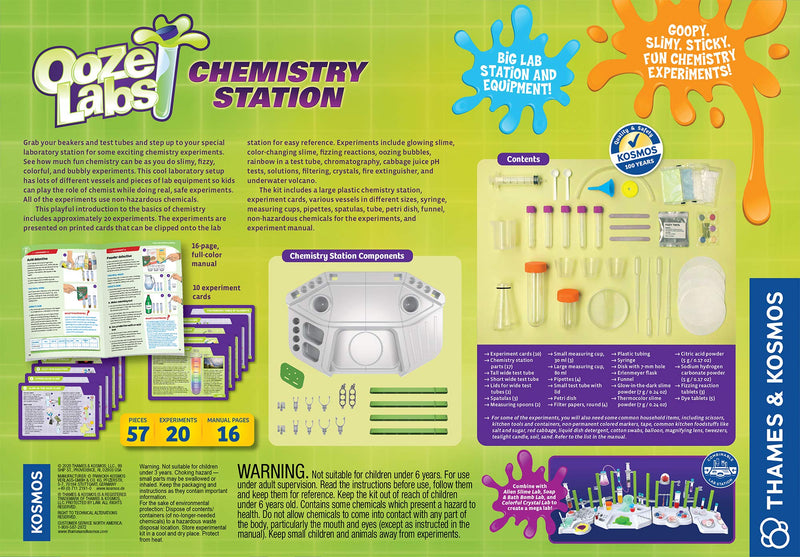Thames & Kosmos Ooze Labs Chemistry Station Science Experiment Kit, 20 Non-Hazardous Experiments Including Safe Slime, Chromatography, Acids, Bases & More, Multi-Color - BeesActive Australia