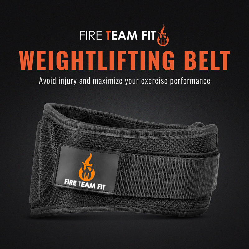 Weight Lifting Belt for Men and Women, 6 Inch, Bodybuilding & Fitness Back Support for Cross Training Workout, Squats, Lunges Large Black