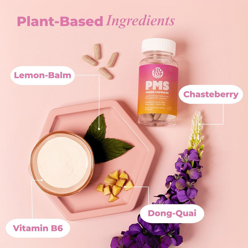 PMS Support for Cramps, Bloating, Breakouts & Mood - 30 Capsules