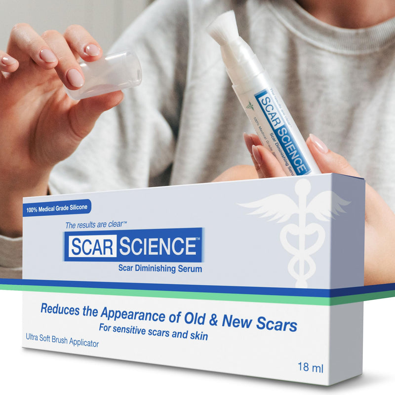 100% Silicone Scar Gel Serum – Ultra-Soft Brush Applicator for Cosmetic Procedures & Facial Peels, Gentle Scar Care for Surgical, Acne, Burn & Keloid Scars – Hypoallergenic & Fragrance Free