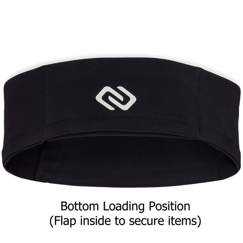 Sporteer VersaSlim Running Belt, Travel Money and Passport Belt, Workout Waist Pack for Smartphones and Personal Items (Black, Small) Black
