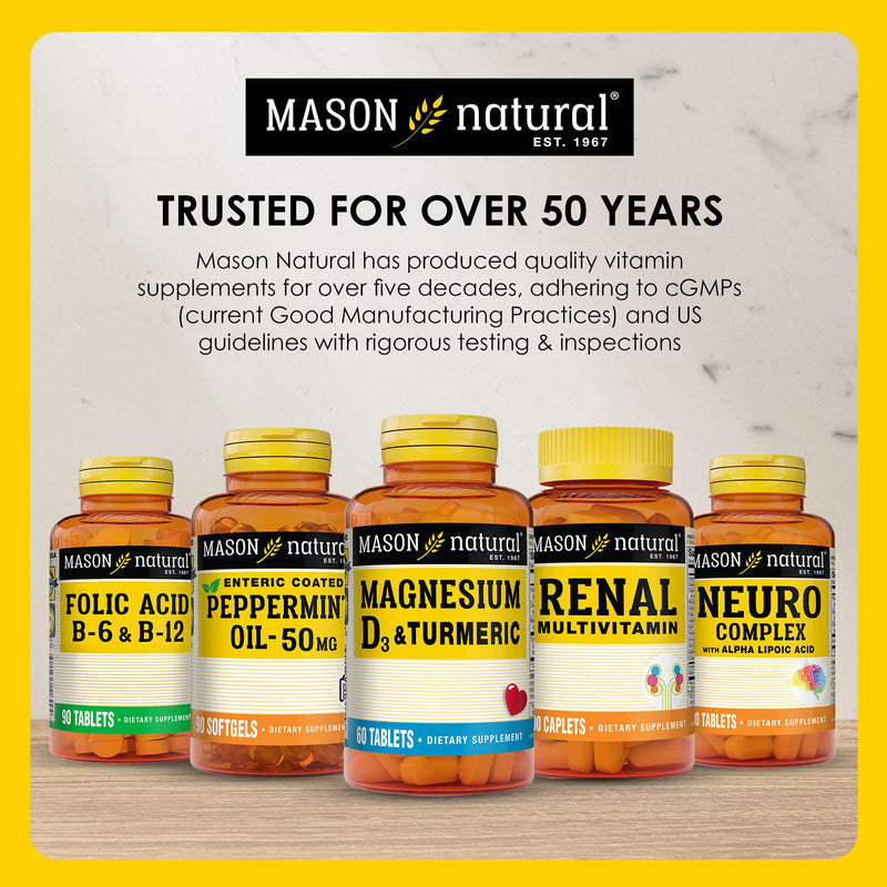 MASON NATURAL Omega-3 Fish Oil 1000mg with EPA & DHA, 180 Day Supply | 300mg omega-3 per serving with 180mg EPA & 120mg DHA to support normal cognitive & joint function; 180 softgel pills 60 Count (Pack of 3)
