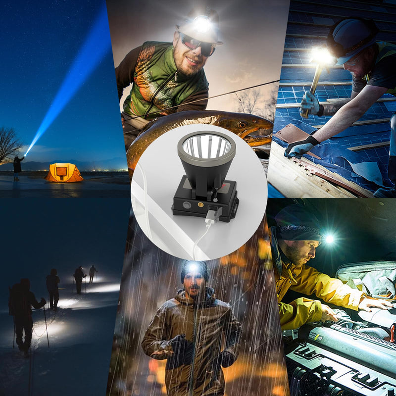 Rechargeable High Lumen LED Headlamp, Ultra-Long Range 7200mAh Powerful Battery Waterproof Suitable for Outdoor Hiking, Camping, Hunting and Prospecting (Motion Sensing)