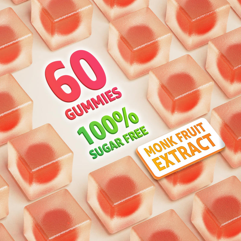 2 Pack - Organic Vitamin C Gummies 120mg for Adults, Sugar Free, Daily Immune Defense, Raw Antioxidant, 100% Whole Food Chewable Vitamin C Supplement from 1200mg Berries & Fruits for Collagen, Vegan 60 Count (Pack of 2)