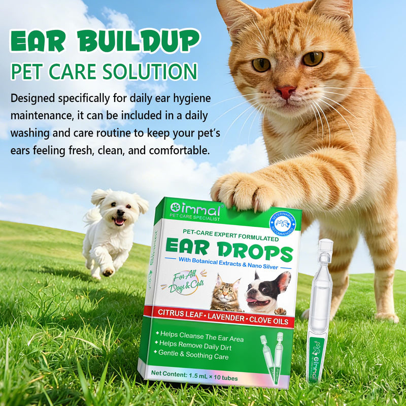 Dog Ear Drops, Ear Drops For Dogs 2 Pack, Non-Toxic, Non Irritating, Alleviation Suffering From Ear Mites&Built-Up Wax And Dirt, Dog Ear Infection Treatment, Pets External Ear Cleaner Solution