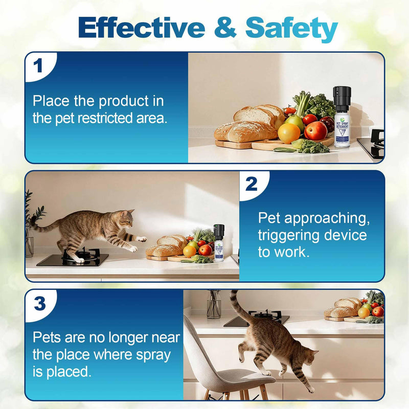 Cat Deterrent Spray Refill, Pet Spray Deterrent System, Motion Activated Cat System, Cat & Dog Odorless & Indoor, Up to 3 Feet Away, Pet Deterrent Spray Refill White-1 Pack