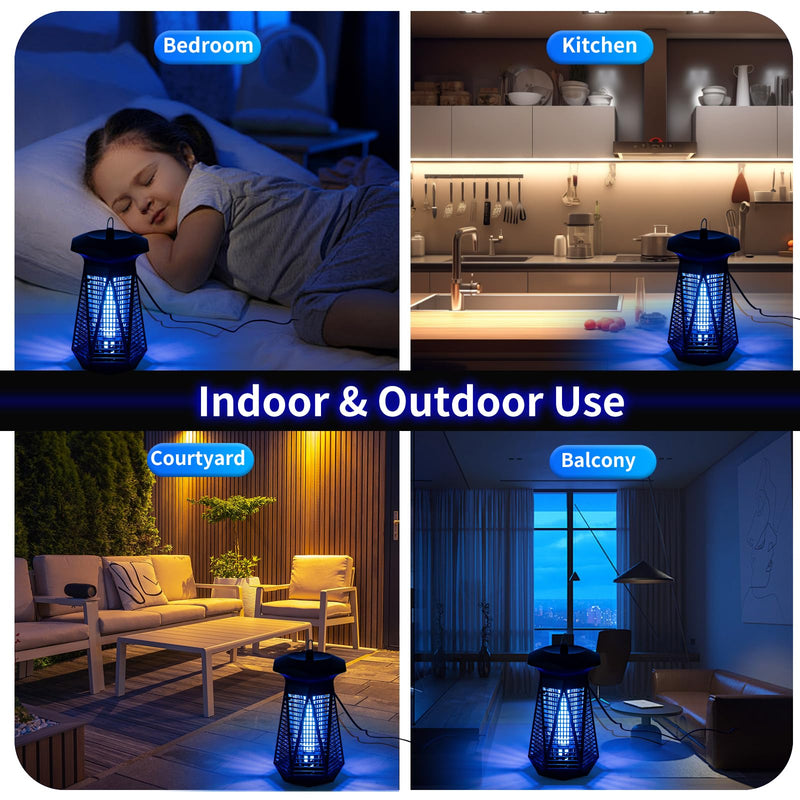 Bug Zapper Outdoor Indoor, 4200V 18W Electric Mosquito Zapper, Fly Traps, Fly Zapper, IPX6 Waterproof Mosquito Killer for Home Patio Office Courtyard - BeesActive Australia
