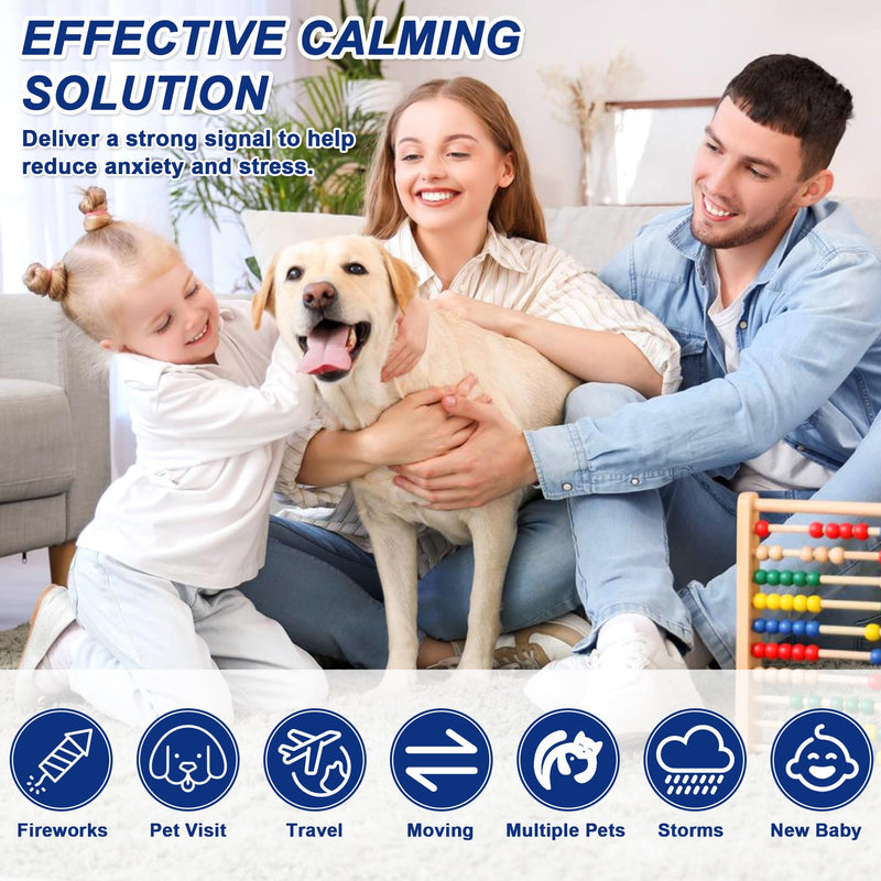 6-In-1 Dog Calming Pheromone Diffuser (2 Plug in + 4 Refills), Relief Anxiety, Storm Stress & Indoor Behavior Support, 120 Days Long Lasting Refill, Natural Odorless Safe Formula