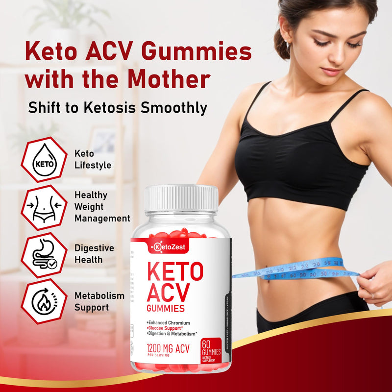 Keto Apple Cider Vinegar ACV Gummies | Weight Loss Belly Fat Support Healthy Digestion Metabolism ACV Supplement with the Mother - Advanced Weight Management 60 Count (Pack of 1)