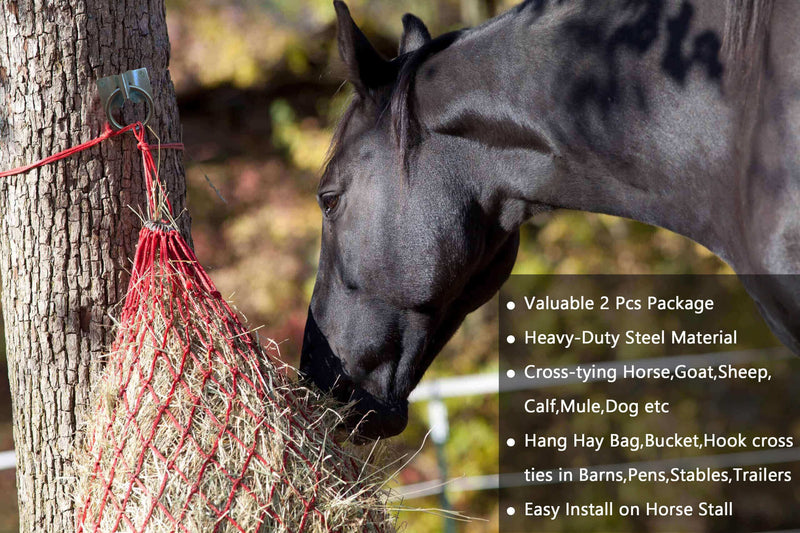 Cross Tie Ring for Horses, Block Tie Ring for Horse Stall/Stable, Tie Down Horse Barn Supplies (2 PACK) 2 PACK - BeesActive Australia