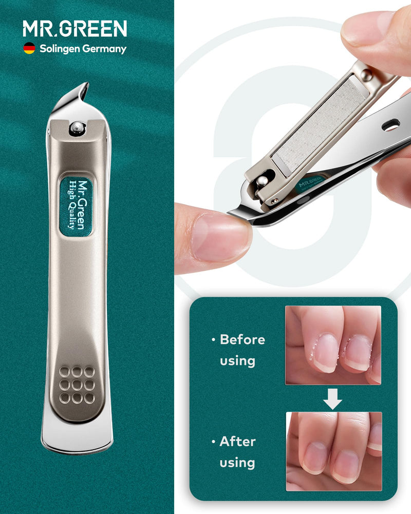 MR.GREEN Nail Clipper 4Pcs Set, Stainless Steel Manicure Pedicure Set, Medical Grade Grooming Kit with Travel Case Gift Box for Man & Woman Mr-6105