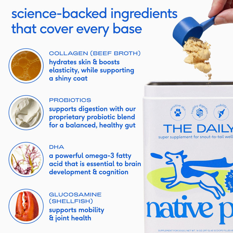 Native Pet Daily Wellness Bundle & Weight Management Dog Food Topper – 11-in-1 Vitamins and Supplements, Omega 3 Fish Oil for Dogs & Weight Loss Supplement for Gut, Skin, Coat, Joint & Immune Support