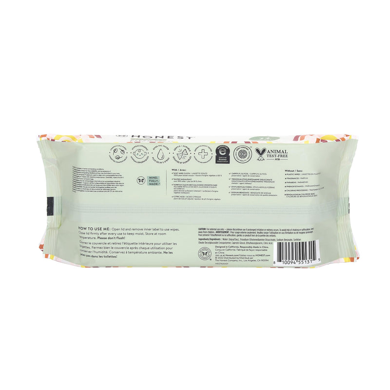 The Honest Company Clean Conscious Unscented Wipes | Over 99% Water, Compostable, Plant-Based, Baby Wipes | Hypoallergenic for Sensitive Skin, EWG Verified | Rainbow, 72 Count 72 Count (Pack of 1) - BeesActive Australia