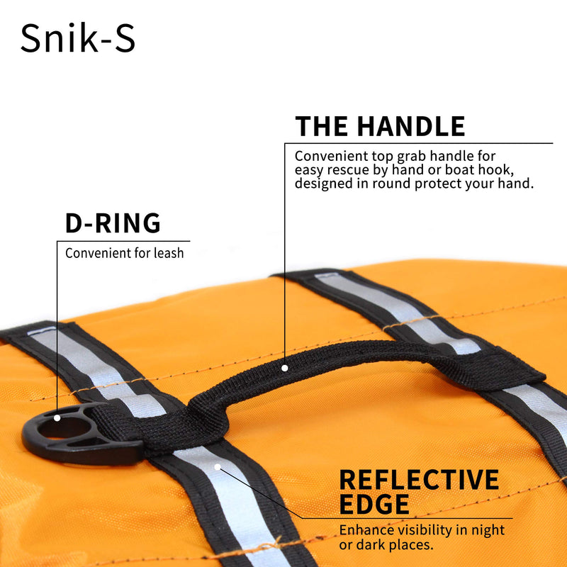 Dog Life Jacket Easy-Fit Adjustable Belt Pet Saver Swimming Safety Swimsuit Preserver with Reflective Stripes for Doggie (M, Orange) M