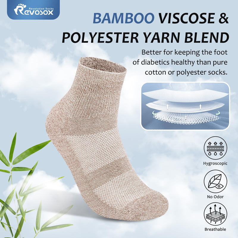 Diabetic Socks for Men Women,5 Pairs Bamboo Non-Binding Diabetic Ankle Socks for Women(Black-Medium) Black Medium
