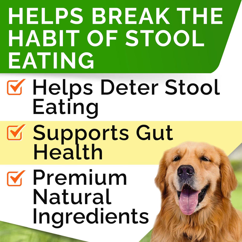 STRELLALAB No Poo Treats for Dogs - Coprophagia Stool Eating Deterrent - No Poop Eating for Dogs - Digestive Enzymes - Gut Health & Immune Support - Stop Eating Poop - Poultry Flavor 180 Chews 180Сt No Poo Chews - PawsPlanet Australia