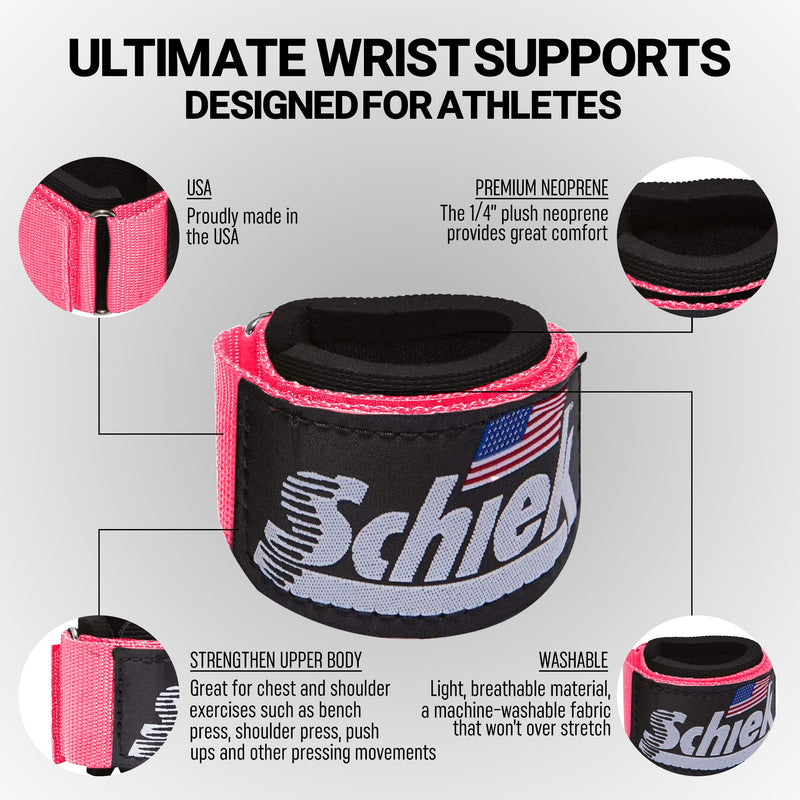 Schiek Sports Model 1100 WS Ultimate Weightlifting Wrist Pink