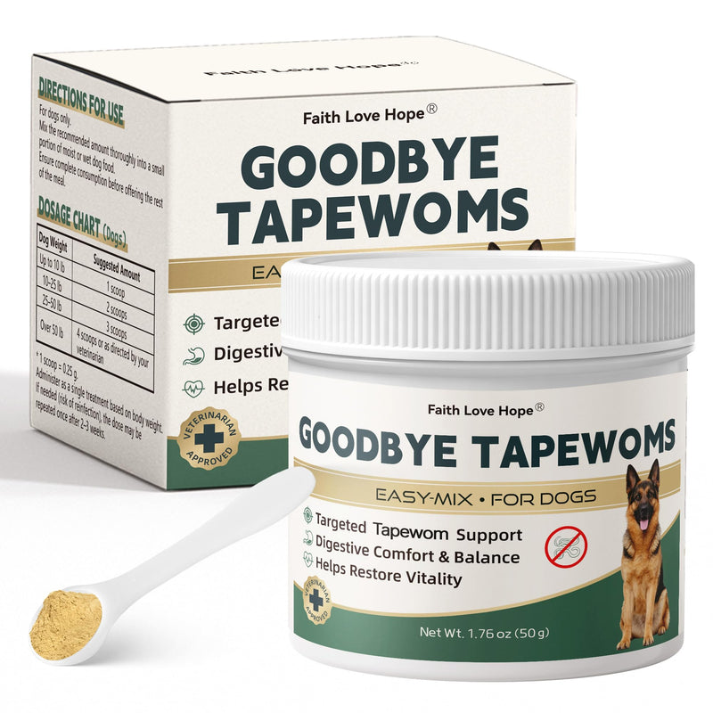 Goodbye Tαpew0ɾms, Tαpew0ɾm Treatment for Dogs & Puppies 6 Weeks+, Fast Acting Formula, Supports Internal Cleanse, Digestive Comfort, Vitality & Energy, Gentle & Easy-to-Mix Powder