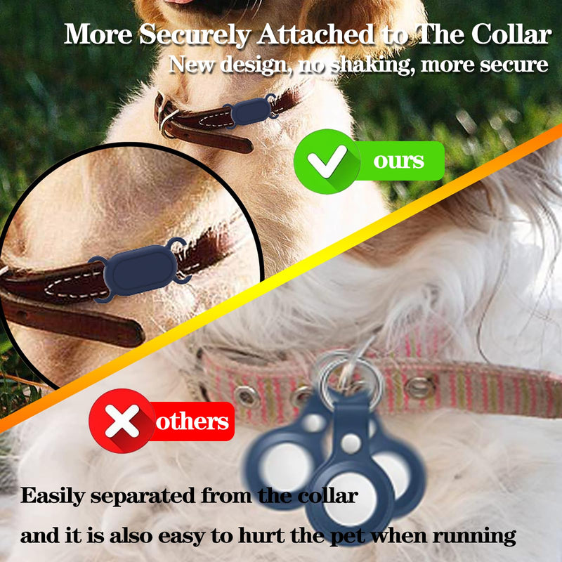 2 Pack Waterproof Dog Collar Holder Compatible with Samsung Galaxy SmartTag 2, Silicone GPS Tracker Hidden for Galaxy Smart Tag 2, Anti-Lost Dog Collar Galaxy Smart Tag 2 Case(Black,Black) Black,Black 2 Pack - BeesActive Australia