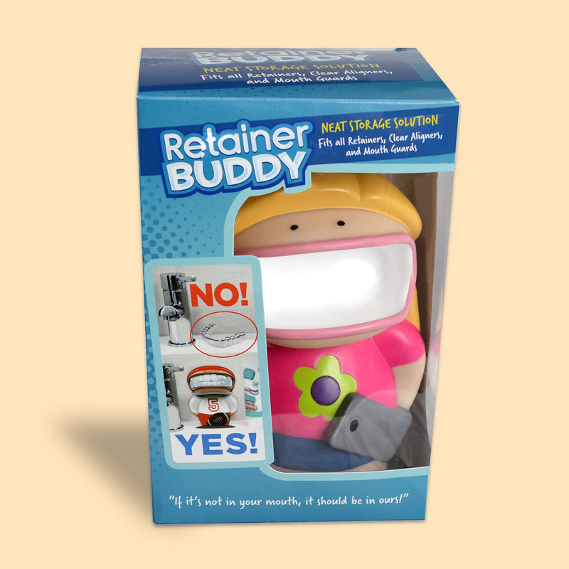 Retainer Buddy Girl Power - Sanitary Orthodontic Storage for Retainers Clear Aligners and Mouth Guards - A Clean Stylish Case Alternative - BeesActive Australia