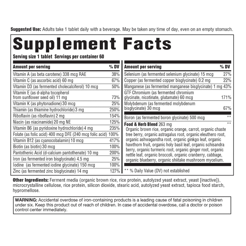 Innate Response Formulas Womens Multivitamin Over 40 One Daily, 60 Tablets | One Daily for Women Over 40, Vitamin C, A, E, B12, B6, D3, Iron & Zinc, Vegetarian, Non-GMO, 60 Servings