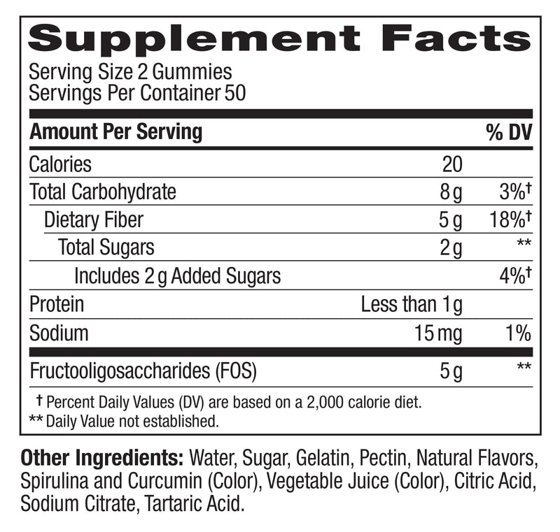 OLLY Fiber Gummy Rings Digestive Health Supplement, Berry Melon - 100 Count 100 Count (Pack of 1)