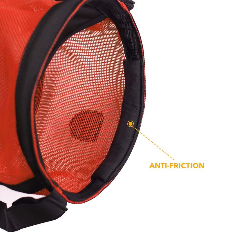 Harrison Howard Horse Muzzle Feed Bag Nylon Mesh Grain Feed Bag with Adjustable Strap Orange Large L - BeesActive Australia