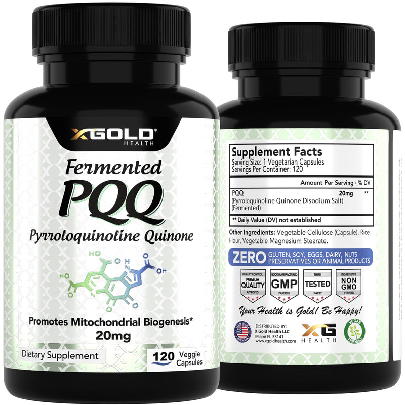 Fermented PQQ 20mg Supplement, Pyrroloquinoline Quinone, 120 Capsules | Mitochondrial Support, Cellular Energy Production, Brain Health, Memory, Focus & Healthy Aging, Vegan, Non-GMO 120 Count (Pack of 1)