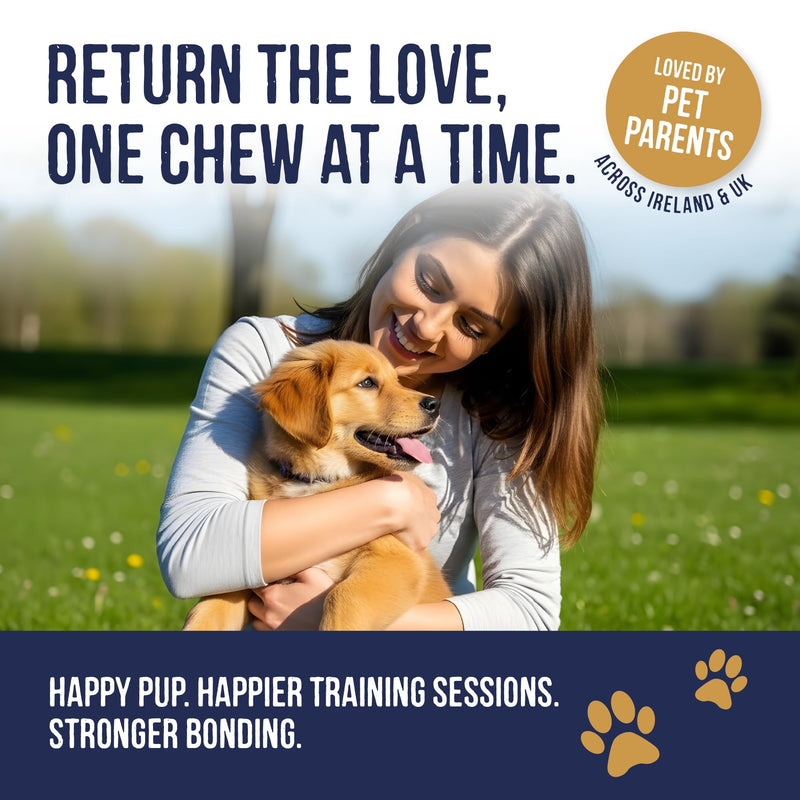 Harley & Marley Puppy Duo Function Health Chews - Soft Puppy Teething Chews with Salmon, Pumpkin, Salmon Oil & Flaxseed - Natural Treats for Growth & Healthy Teeth & Gums - 4pk (4/pk) Pack of 4