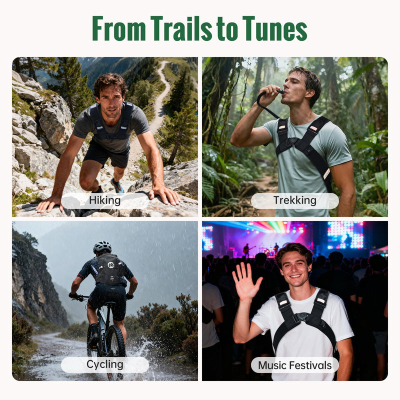 Moman Hydration Backpack with 2L Water Bladder, 600D PU Durable Hiking Backpack, Adjustable Strap & Removable Tool Pouch for Hiking/Running/Cycling/Music Festival/Rave for Men Women - BeesActive Australia