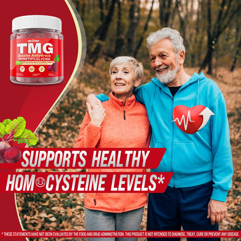2Pack TMG Gummies 1000mg Betaine Anhydrous, Methylated B Complex, Magnesium | Methylated Multivitamin, Methylfolate B12 B6 + Magnesium Taurine, Trimethylglycine for Homocysteine Levels, Brain, Energy