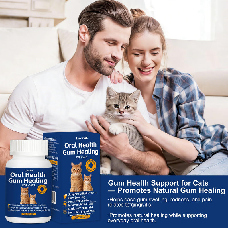 Oral Health for Cats, Cat Gingivitis Treatment, Reduce Gum Inflammation, Redness & Pain, Combats Gum Disease, Natural Plant-Based Active Formula, Cat Oral Care, Gums Health Treatment