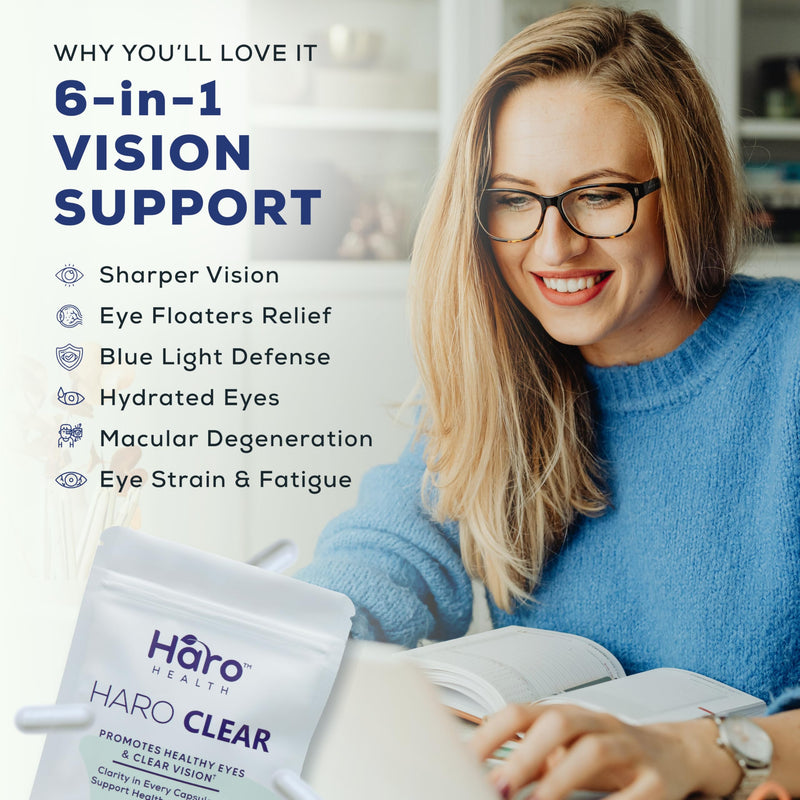 HARO Clear Eye Vitamins, Lutein & Zeaxanthin, Refill Pouch, 90 Capsules | Refill pouch with 90 capsules (45-day supply) designed for the Haro Clear Starter Kit. 90 Count (Pack of 1)