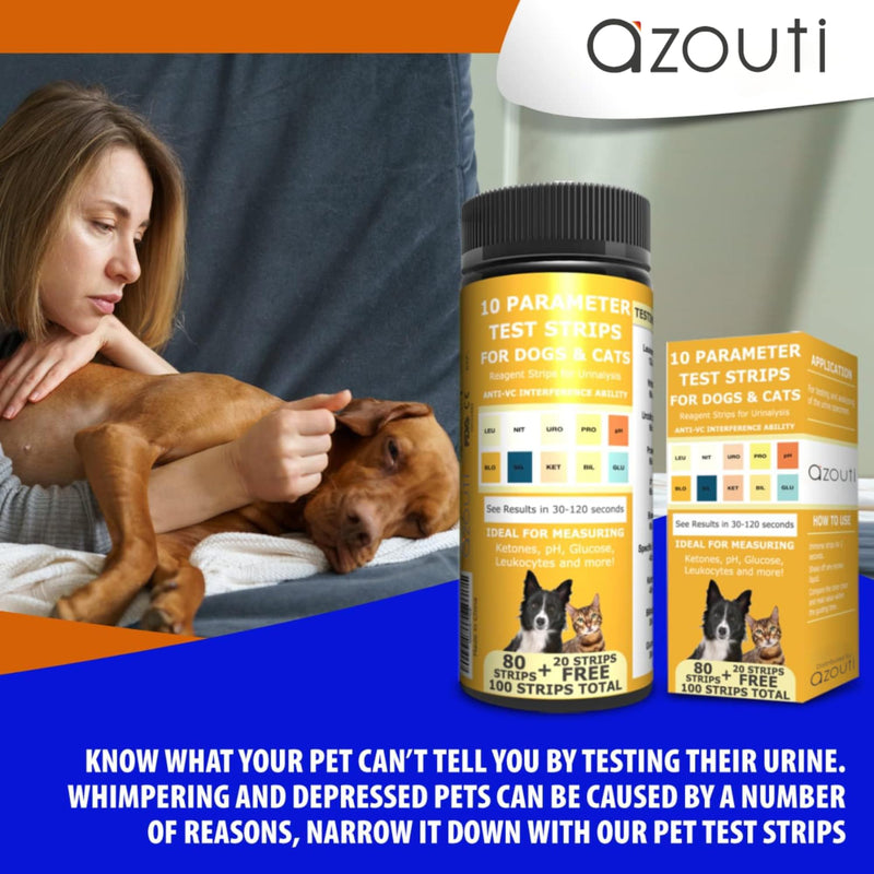 Pet Test Strips for Dogs, Cats, and Other Animal Pets. Accurate Urine Monitoring and Testing Kit That Helps Veterinarian Tests for Blood, Glucose, pH, Specific Gravity, UTI, Liver and Kidney Health. - BeesActive Australia