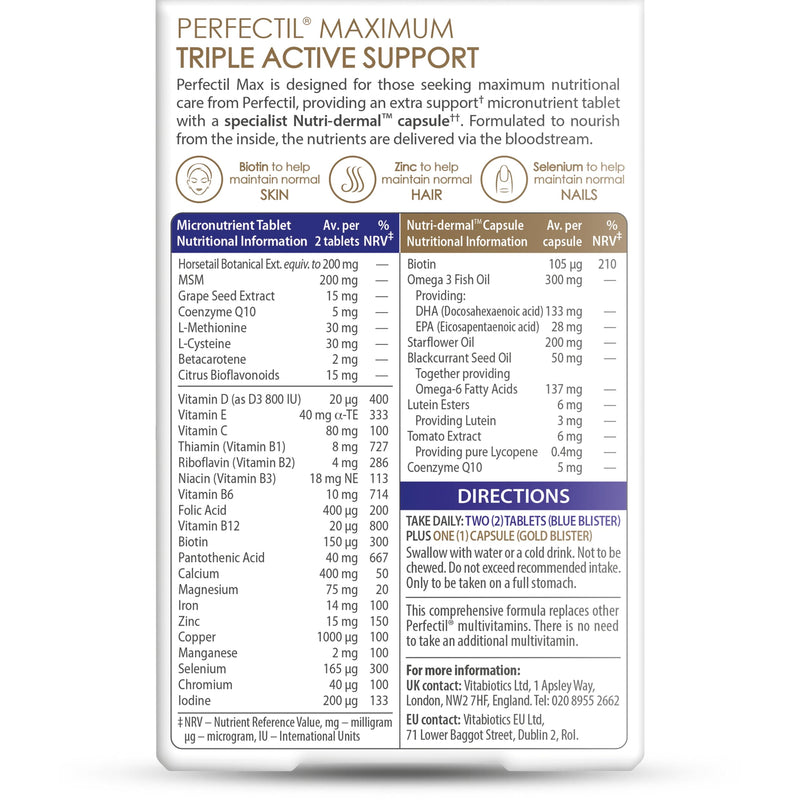 Vitabiotics - Perfectil - Max - 84 Tabs/Caps