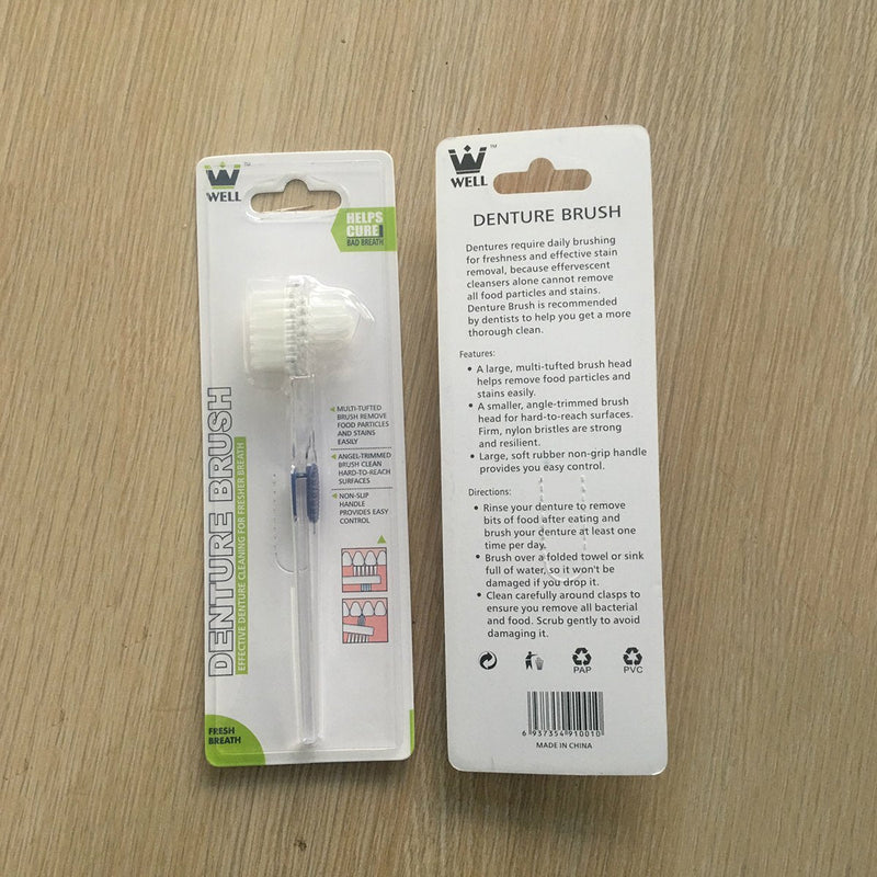 Healifty Denture Brush False Teeth Cleaning Tool Double-Sided Toothbrush 3pcs - BeesActive Australia
