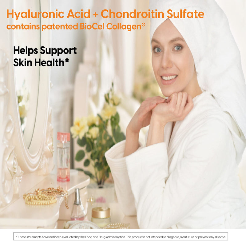 Doctor's Best Hyaluronic Acid with Chondroitin Sulfate - Joint Health Support Supplement for Women & Men, BioCell Collagen, Non-GMO, Gluten Free, Soy Free - 60 Tablets