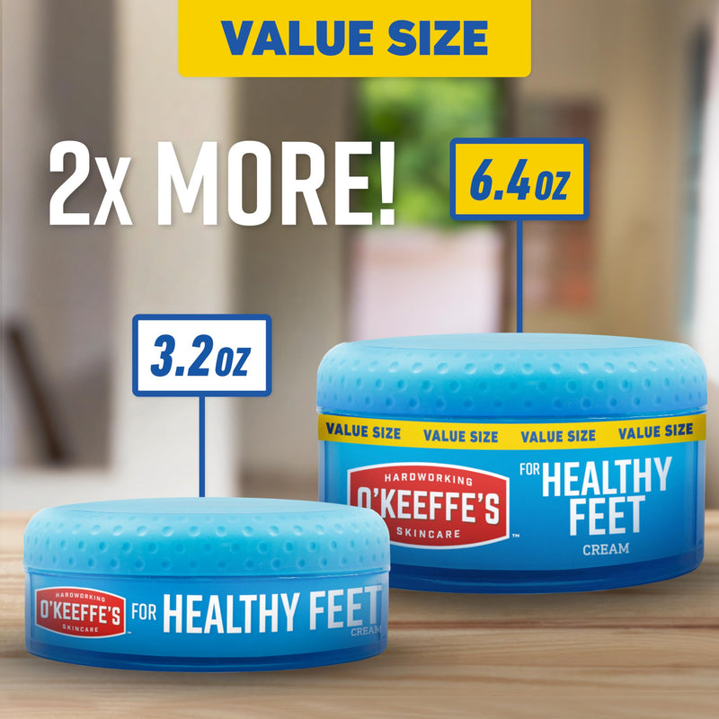 O'Keeffe's for Healthy Feet Foot Cream - 6.4 oz Jar (1 Pack) - Guaranteed Relief for Extremely Cracked, Dry Feet, Repairing Skincare, Instantly Boosts and Retains Moisture Levels 6.4 Ounce (Pack of 1) - BeesActive Australia