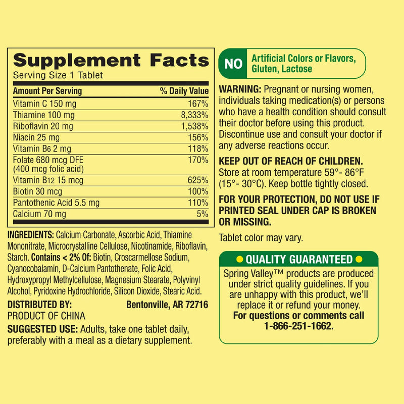 Spring Valley Super B Complex 100 Tablets Energy Support Bundle with Lual's 45 Diabetes Decoded