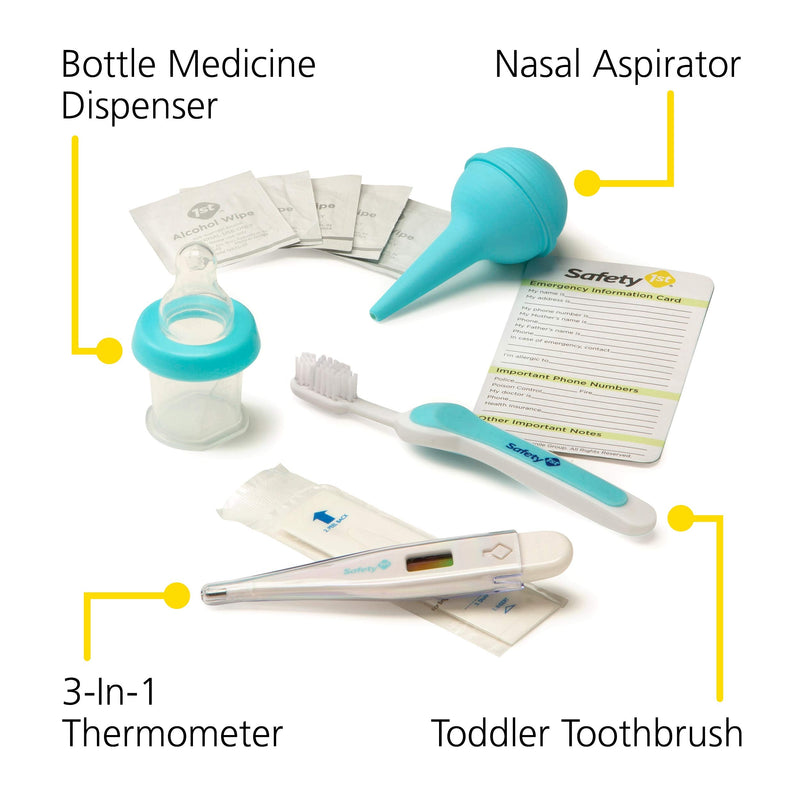 Safety 1st Deluxe Baby Healthcare and Grooming Kit, Arctic Blue, Newborn Baby Essentials, One Size, 25 Pieces 25 Piece Set