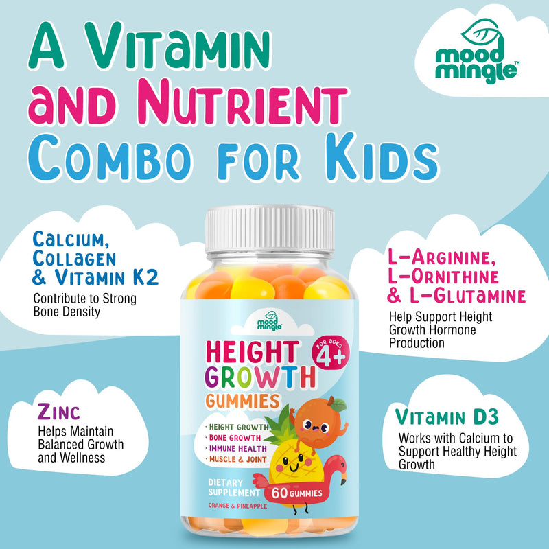 Height Growth Gummies Supplement | Kids Teens Height Increaser Maximizer Grow Taller Vitamins 60 Count (Pack of 1)